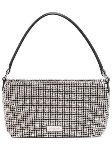 Self-Portrait Silver Diamante Small Hobo Bag Bags - SELF PORTRAIT - BALAAN 1