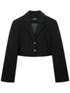 Colin Wool Basic Two Button Short Crop Jacket Black - RAMUSTUDIO - BALAAN 3