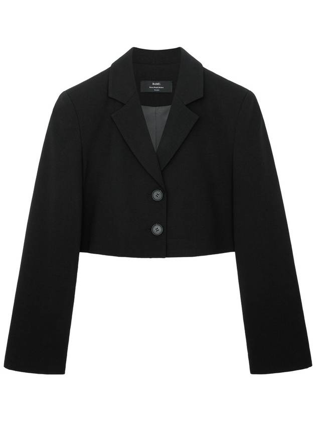 Colin Wool Basic Two Button Crop Jacket Black - RAMUSTUDIO - BALAAN 3