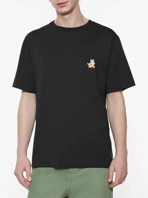 Speedy Fox Patch Comfort Short Sleeve T-Shirt Black - MAISON KITSUNE - BALAAN 4