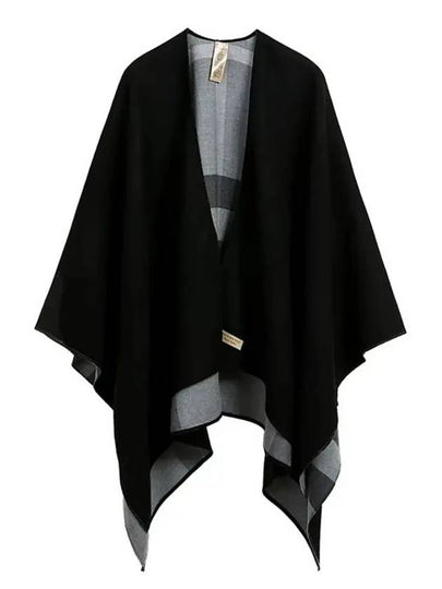 Wool Check Poncho Cape Grey - BURBERRY - BALAAN 2