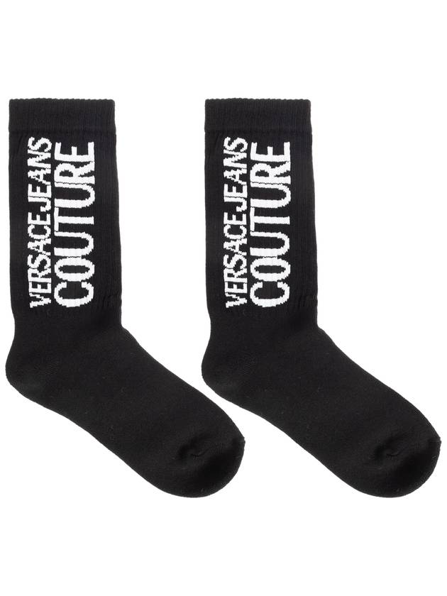 Versace Jeans Couture Cotton Socks With Logo, Women's, Black - VERSACE - BALAAN 4