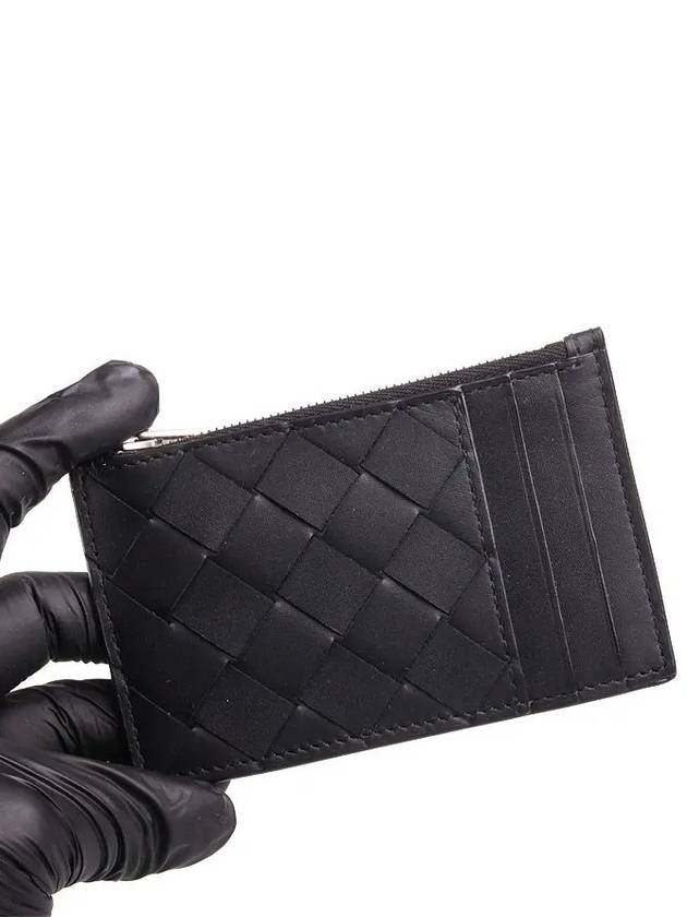 Intrecciato Zipped Card Case Black - BOTTEGA VENETA - BALAAN 6