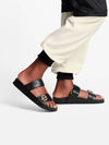 Velcro Lambskin Flat Mule Sandals Black - LOUIS VUITTON - BALAAN 5
