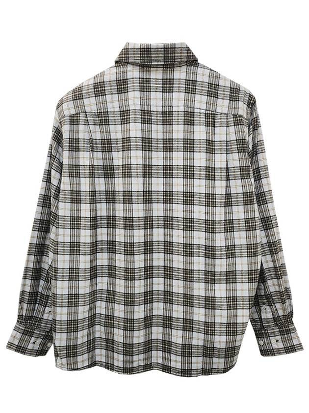 Flannel Check Button-Up Long Sleeve Shirt White Black - ACNE STUDIOS - BALAAN 4