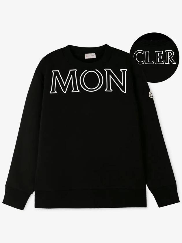 Women's Logo Patch Cotton Fleece Sweatshirt Black - MONCLER - BALAAN 3