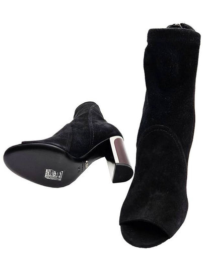 Christian Dior Black Suede Open Toe Ankle Boots 35 - DIOR - BALAAN 2