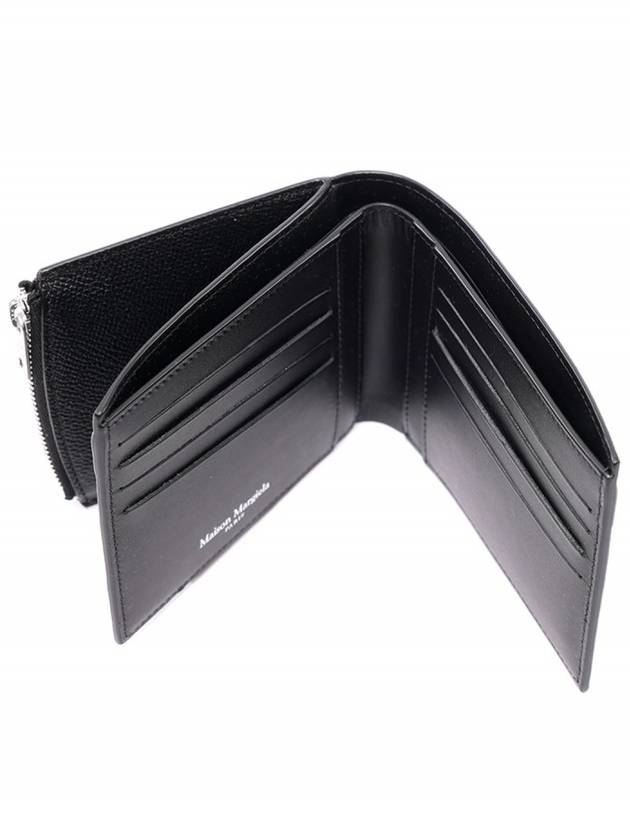 Stitched Logo Halfwallet Black - MAISON MARGIELA - BALAAN.