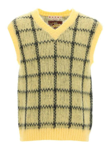 23 fw BRUSHEDMOHAIR VEST WITH CHECK MOTIF CVMG0103Q1UFU161 CHY56 B0230736941 - MARNI - BALAAN 1