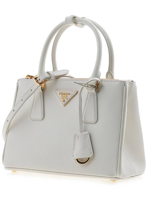 Galleria Saffiano Leather Small Tote Bag White - PRADA - BALAAN 3