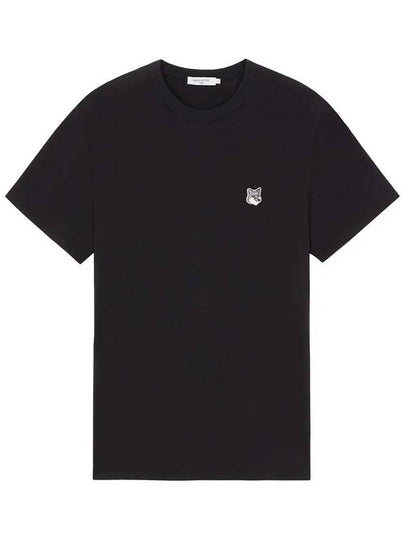 Grey Fox Head Patch Classic Short Sleeve T-Shirt Black - MAISON KITSUNE - BALAAN 2