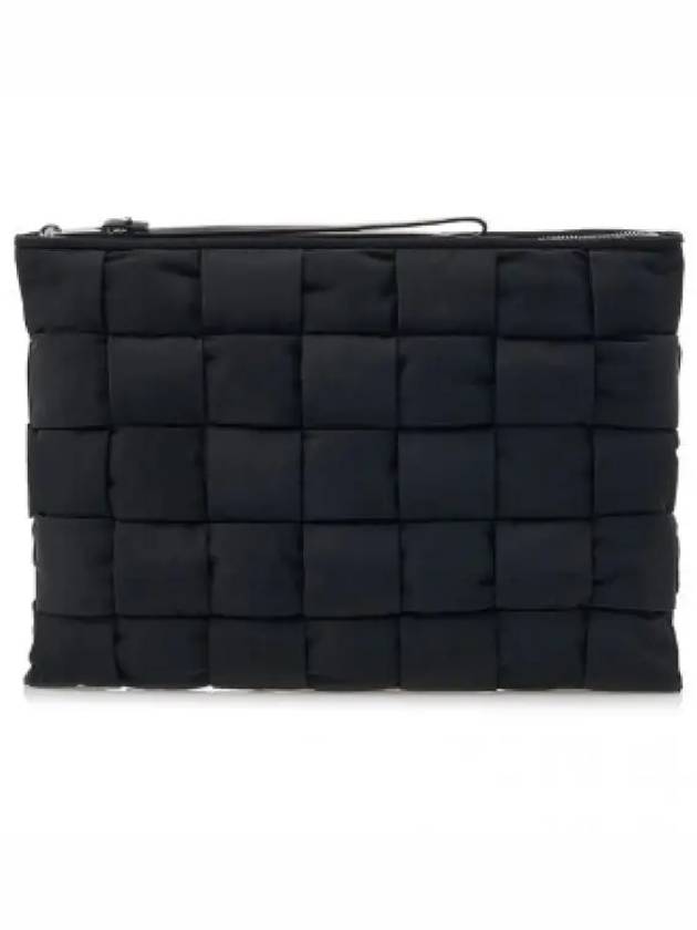 Cassette Small Flat Clutch Bag Black - BOTTEGA VENETA - BALAAN 2