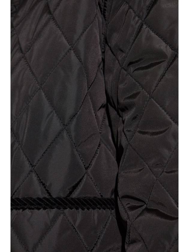 Burberry Quilted Jacket With Corduroy Collar, Women's, Black - BURBERRY - BALAAN 5