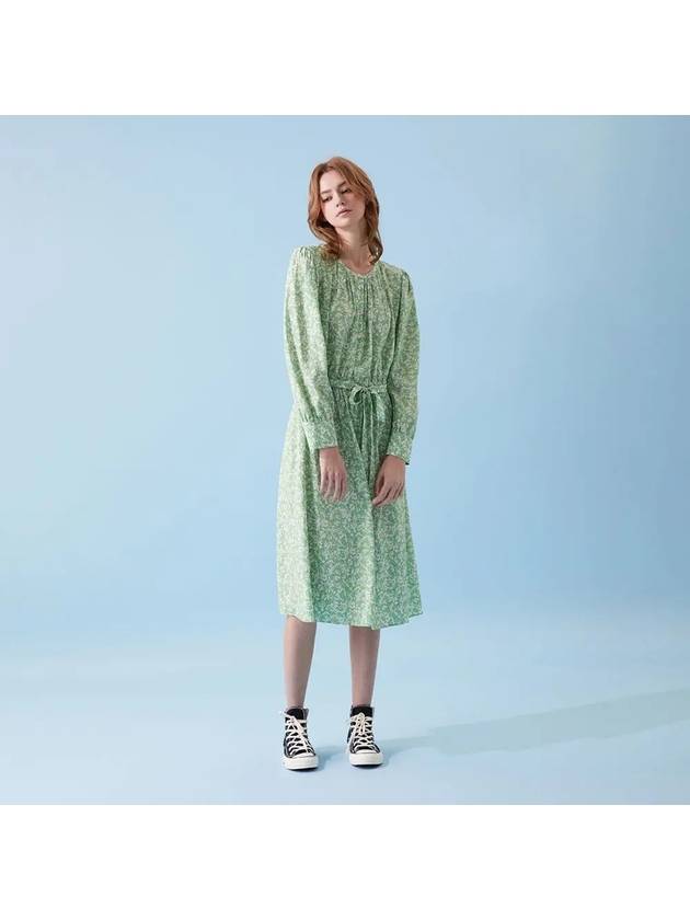 Slim puff rayon print middle dress 031 - VOYONN - BALAAN 3