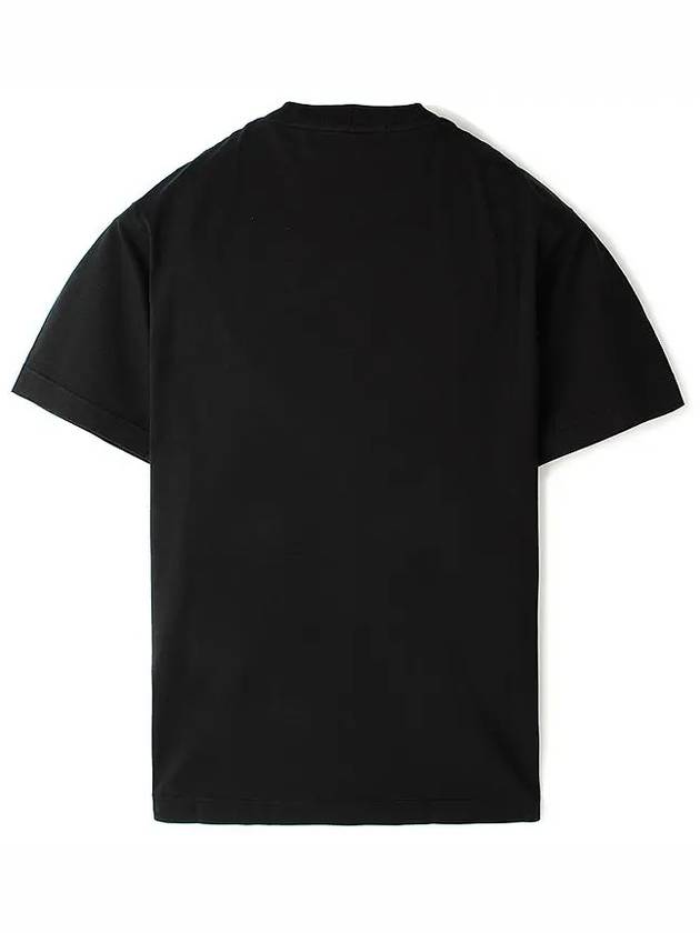 Logo Print Short Sleeve T-Shirt Black - STONE ISLAND - BALAAN 3