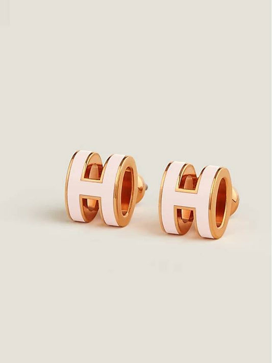 Mini Pop H Earrings Rose Gold - HERMES - BALAAN 2