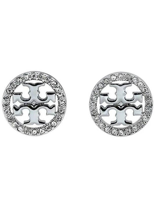 Miller Crystal Stud Earrings Silver - TORY BURCH - BALAAN 2