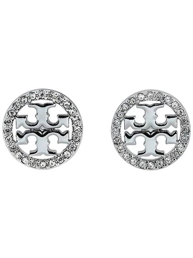 Miller Crystal Stud Earrings Silver - TORY BURCH - BALAAN 3