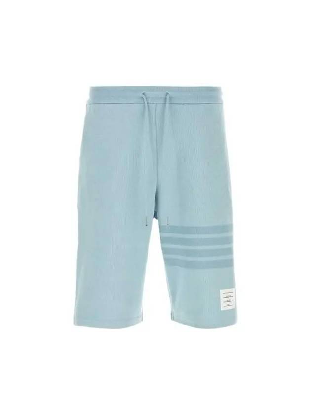 Men's Double Face 4 Bar Knit Sweatshorts Light Blue - THOM BROWNE - BALAAN 2