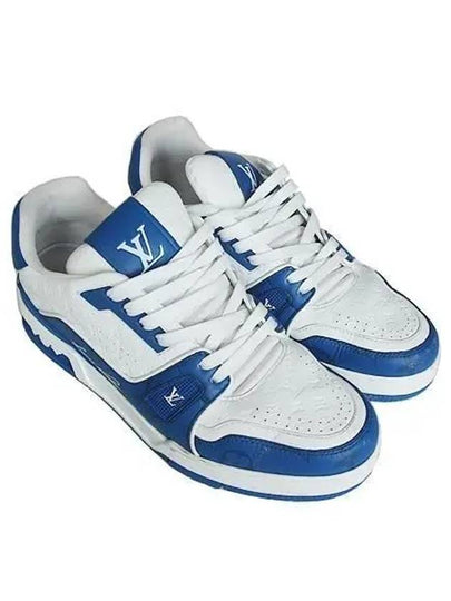 1ABOH2 LV White Blue Trainer Sneakers 260 - LOUIS VUITTON - BALAAN 2