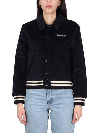 Wellness Corduroy Bomber Jacket Navy - SPORTY & RICH - BALAAN 2