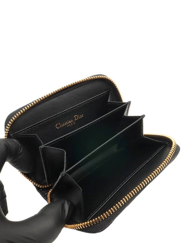 Black Supple Cannage Calfskin Caro Detachable Card Wallet - DIOR - BALAAN 10