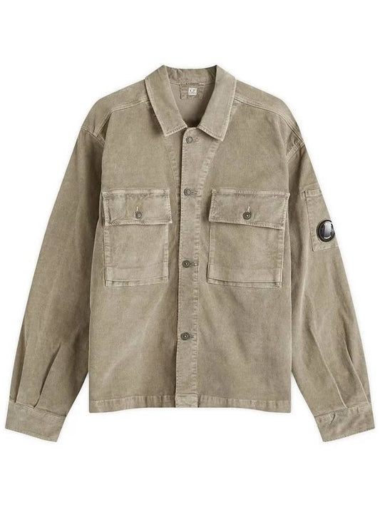 Corduroy Button Utility Shirt Jacket Grey - CP COMPANY - BALAAN 2