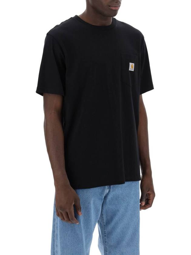 Pocket Short Sleeve T-Shirt Black - CARHARTT WIP - BALAAN 3