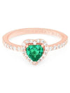 Sparkling Elevated Green Heart Ring Rose Gold - PANDORA - BALAAN 1