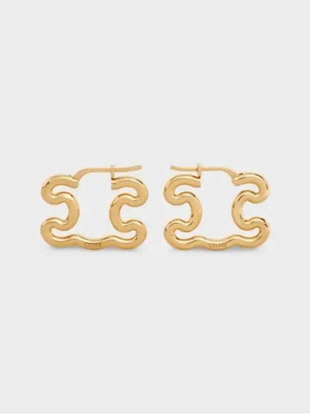 Triomphe Frame Large Earrings Gold - CELINE - BALAAN 2