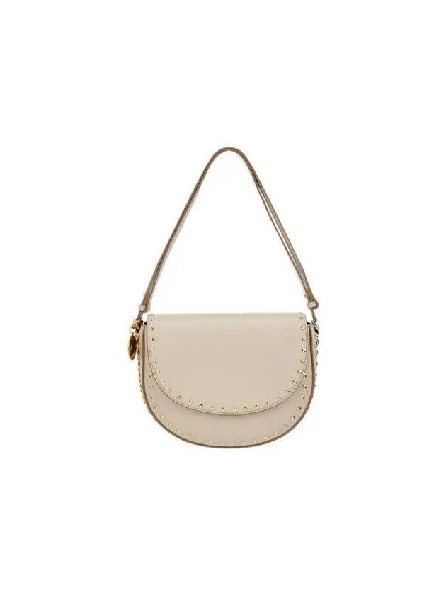 STELLA McCARTNEY FRAYME Studded Medium Shoulder Bag Cream - STELLA MCCARTNEY - BALAAN 1