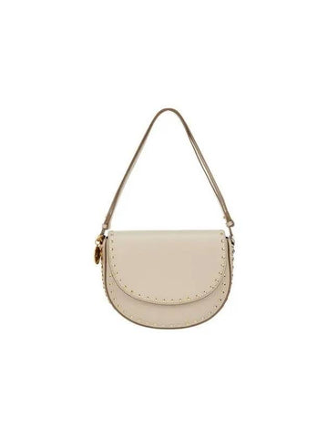 STELLA McCARTNEY FRAYME Studded Medium Shoulder Bag Cream - STELLA MCCARTNEY - BALAAN 1