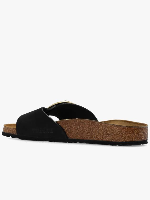 Madrid Big Buckle Nubuck Leather Slippers Black - BIRKENSTOCK - BALAAN 6