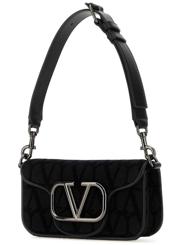 V Logo Toile Iconographe Shoulder Bag Black - VALENTINO - BALAAN 6