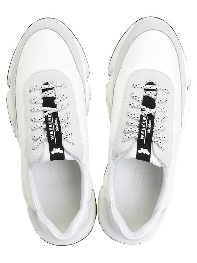 Weekend Signoff Nylon Leather Low Top Sneakers White - MAX MARA - BALAAN 3