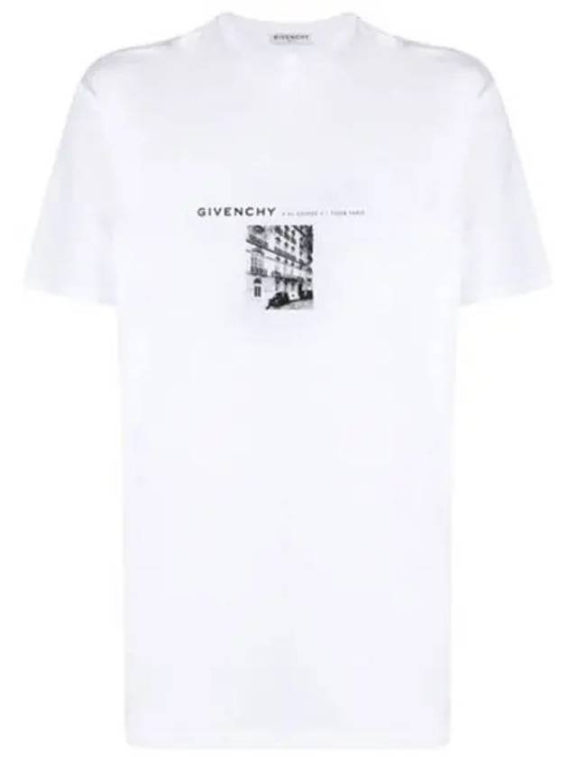 Graphic Print Round Short Sleeve T-Shirt White - GIVENCHY - BALAAN 2