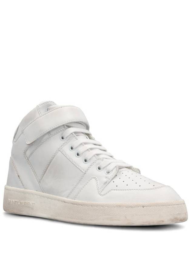 Lax Lace-up Logo Lettering Leather Low Top Sneakers White - SAINT LAURENT - BALAAN 3