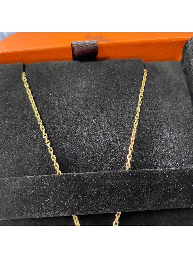 Mini Pop H Pendant Necklace Gold Noir - HERMES - BALAAN 6