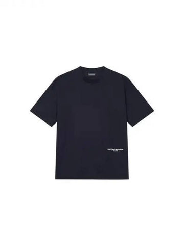 Men s Logo Print Cotton T Shirt Navy 271064 - EMPORIO ARMANI - BALAAN 1