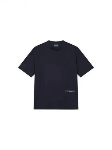 Men s Logo Print Cotton T Shirt Navy 271064 - EMPORIO ARMANI - BALAAN 1