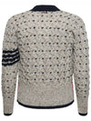 4 Bar Stripe Cable Knit Cardigan Grey - THOM BROWNE - BALAAN 4