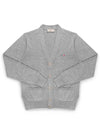 Tricolor Fox Patch Classic Cardigan Grey Melange - MAISON KITSUNE - BALAAN 4