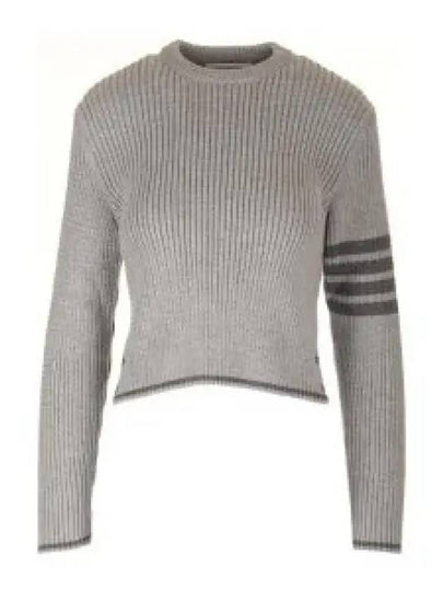 4 Bar Stripe Cable Knit Top Grey - THOM BROWNE - BALAAN 2