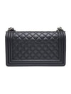 A67086 Black Lambskin Boy Medium Vintage Silver Chain Shoulder Bag - CHANEL - BALAAN 3