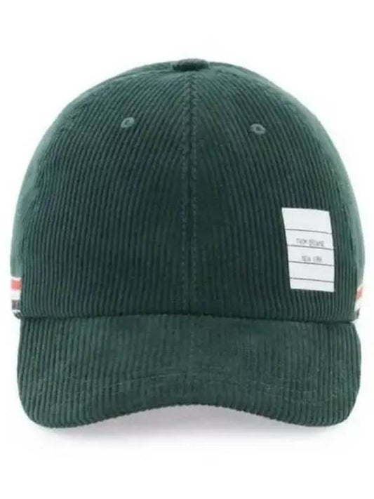 Logo Patch Corduroy Ball Cap Green - THOM BROWNE - BALAAN 2