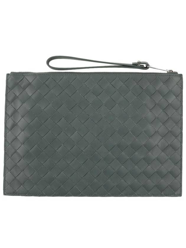 Intrecciato Wide Weaving Clutch Bag Slate - BOTTEGA VENETA - BALAAN 2