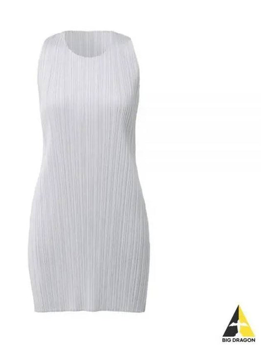 Pleated Sleeveless Short Dress Grey - ISSEY MIYAKE - BALAAN 2