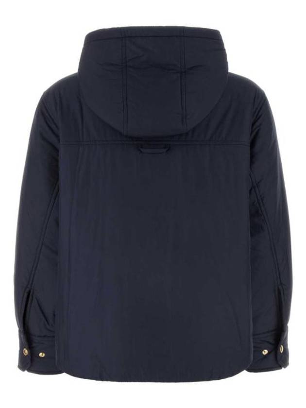 Ultra Light Nylon Tech Down Hooded Zip Up Blue - THOM BROWNE - BALAAN 3