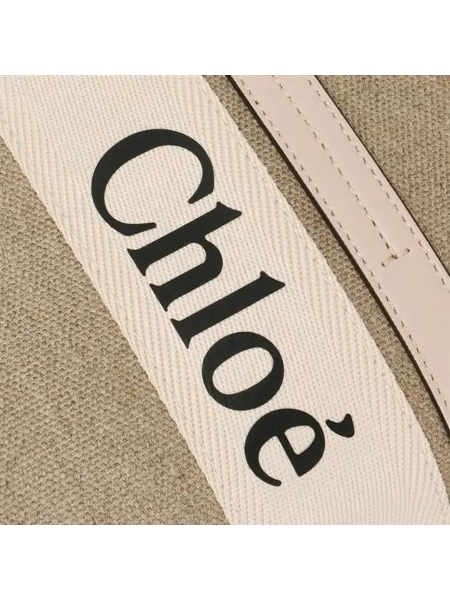 Woody Canvas Medium Tote Bag Cement Pink - CHLOE - BALAAN 7