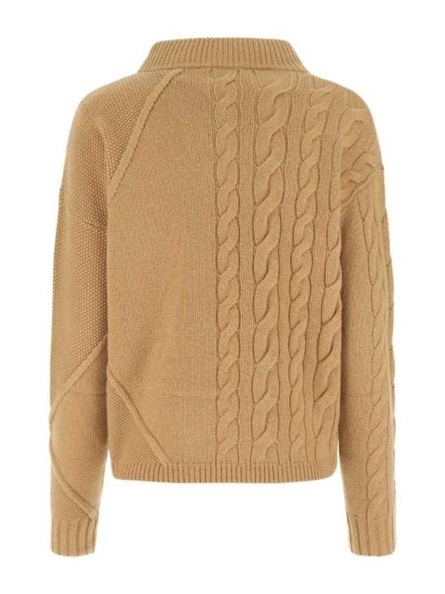 Accordo Cashmere Wool Knit Top Beige - MAX MARA - BALAAN 3